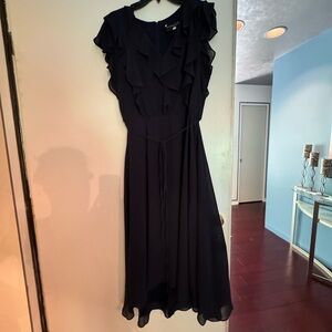 Maison Tara navy midi dress